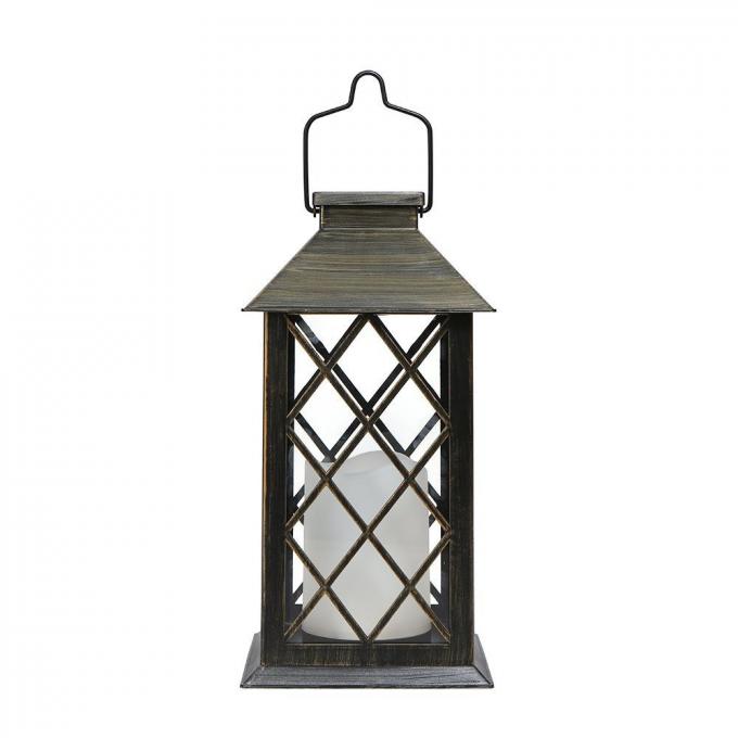 Solar Lantern LED Solar Lights Outdoor, Hanging Lanterns Solar Powered with Handle, Waterproof Flickering Flameless Candle Mission Lights for Table Garden Patio